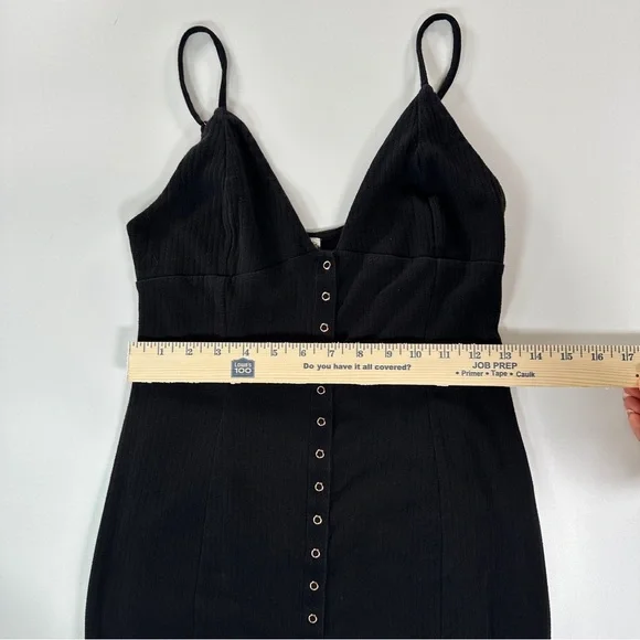 Intimately Free People Ribbed Bodycon Midi Dress Black M - Picture 14 of 16